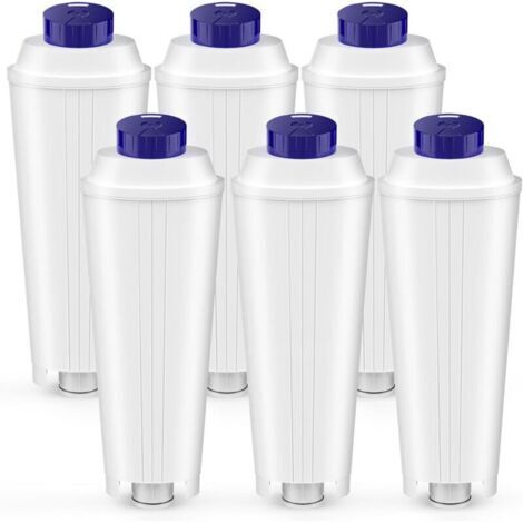 6 Pcs DLSC002 Filtres pour Delonghi Magnifica s, Dinamica,ECAM,ESAM,ETAM,Primadonna,BCO,EC Serie Machine à café, Cartouches de Filtre à eau pour Delonghi, pour Adoucir l'eau et Réduire le Calcaire