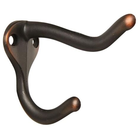 6 PCS Double Claw Bathrobe Hook, Double Coat Hook Wall Hook Bathrobe Hook Heavy Duty Hanger with 12 Piece Screws for Home Coat Hat Hanger Towel Spoon (Red Copper)