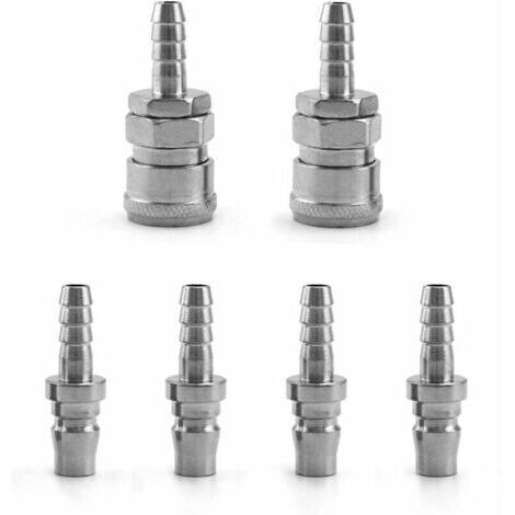 6 Pcs Embout Compresseur Air, 8mm Raccord Pneumatique Rapide Male Femelle (SH20+PH20)
