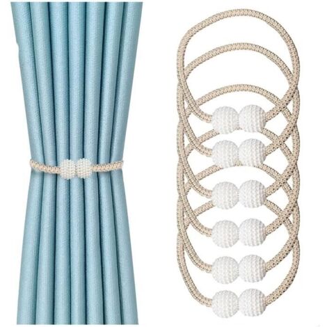 6 Pcs Embrasses De Rideaux Magnétiques Avec Boule Magnétique - Embrasses Décoratives Pour La Maison,La Décoration De Fenêtre