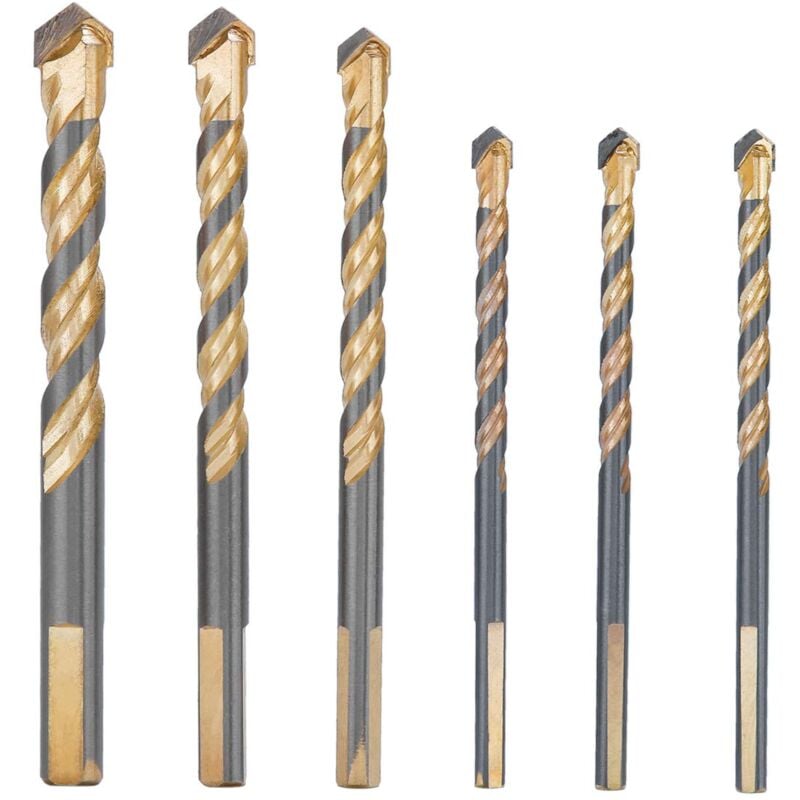 SNQ - 6 Pcs Foret Carrelage Verre 6mm, 8mm 10mm 12mm Meche Ceramique Forets Faience Porcelaine Forage Fraise pour Brique de Verre Marbre