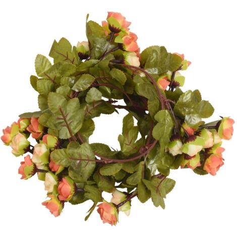 6 pcs Guirlandes de fleurs de Noël，Décoration de Noël rouge vif 215 cm CFW96321