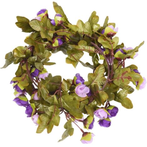 6 pcs Guirlandes de fleurs de Noël，Décoration de Noël violet clair 215 cm CFW84894