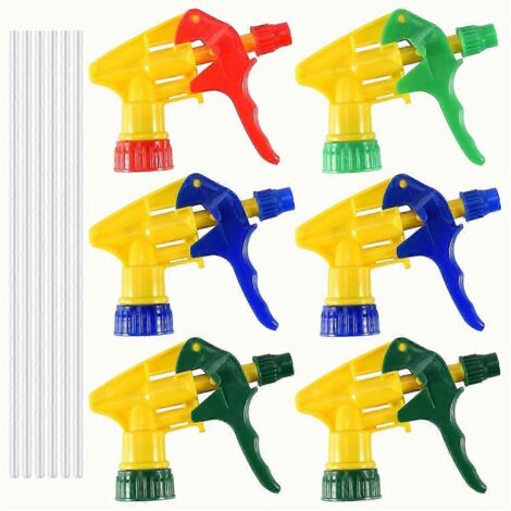 6 Pcs Heavy Duty Chemical Trigger Sprayer Bottle Nozzle Head