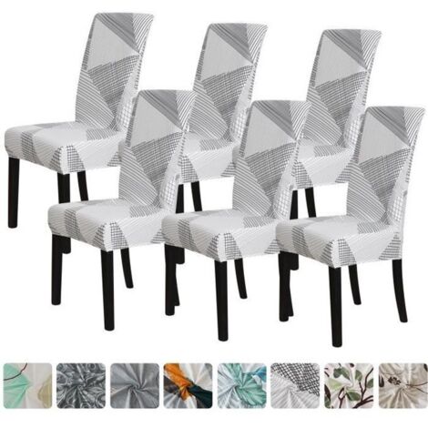 6 PCS Housse de Chaise Scandinave Extensible Protection
