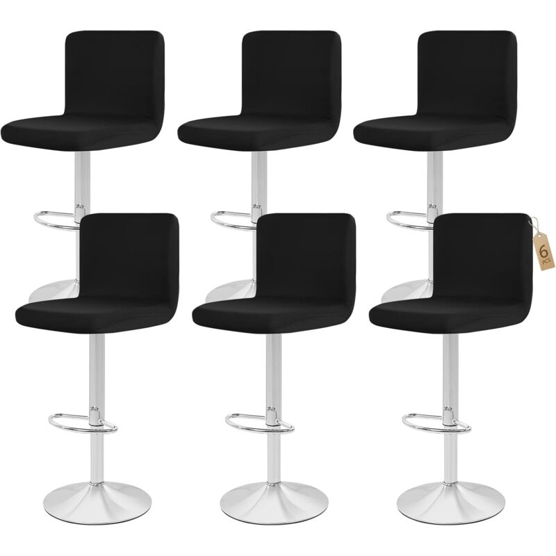 6 Pcs Housses de Chaise de Bar, Couverture de Chaise de Pub, Lavables Amovibles ExtensiblesHousse Tabouret de Bar pour Chaise de Salle à Manger