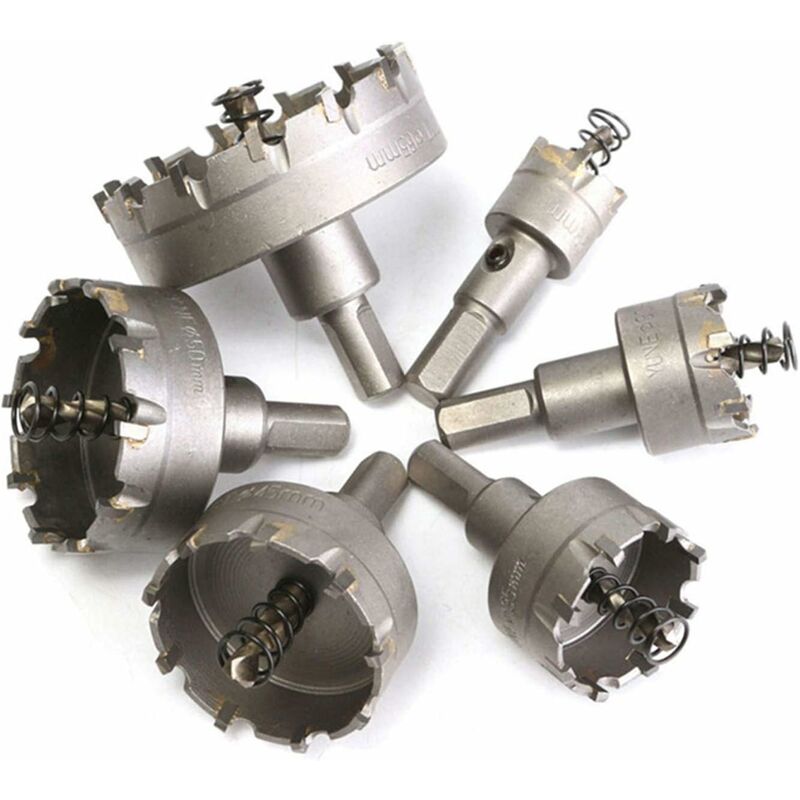 Beijiyi - 6 Pcs hss tct Tronçonneuse Trépans Forets Trépan Carbure Trou Ouvreur, 22-65mm