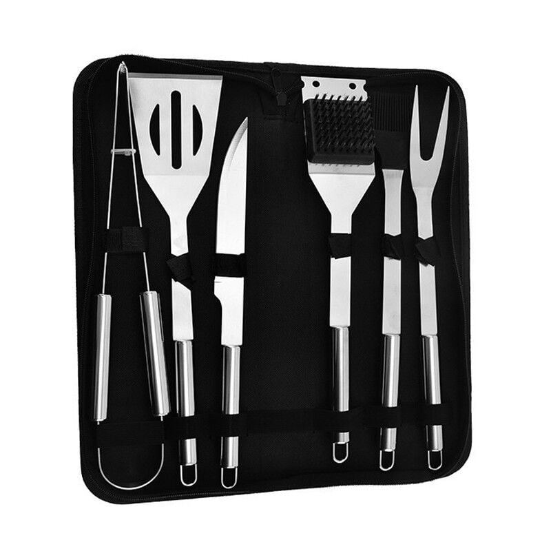 6 pcs Kit Barbecue Portable丨Accessoires de Barbecue en Acier Inoxydable丨Ustensile de barbecue