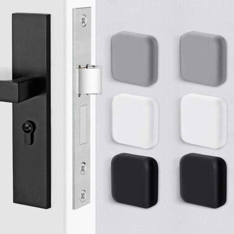 6 Pcs Large Wall Mounted Door Stopper Self Adhesive Rubber White/Black/Grey 45mm x 45mm Door Handle Door Stopper Against Door Stopper MUMU