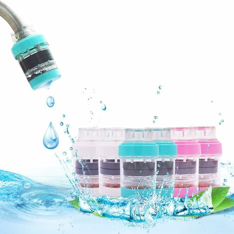 6 pcs Mini filtre à eau pour robinet Maison cartouche de noix de coco Charbon robinet l'eau du robinet propre purificateur filtre, kueatily