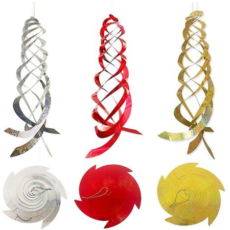 6 Pcs Oiseau Répulsif Spirale Oiseau Effaroucheur Plastique Spirale Pôles Réfléchissant Oiseau Pigeon Mouette Bug Répulsifs pour Protéger Votre