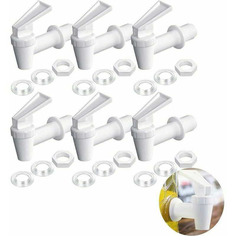 Ayyqh - 6 Pcs Plastique Robinet, Robinet Distributeur Tonneau, Distributeur De Boissons, Pas De Gouttes, Pas De Fuites, Pour Fermenter Le Vin, La