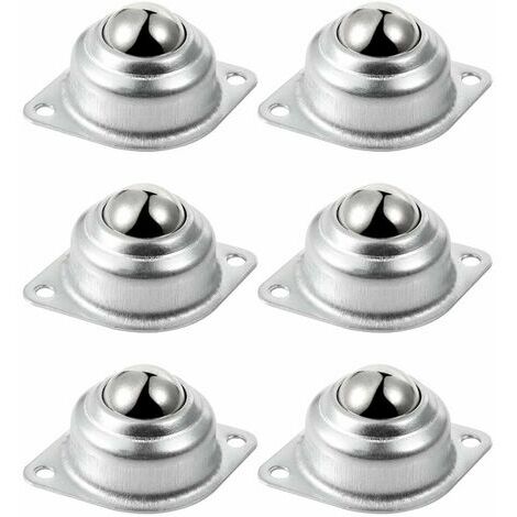 6 Pcs Roulements de transfert à billes, 25,4 mm universel transfert roulement, unité de transfert de balle pour convoyeur, transmission, meubles, capacité de charge 35kg par roulette，Fonepro