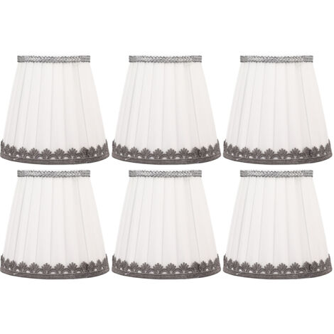 6 Pcs Small Lamp Shade Clip On Type Fabric Lampshade Modern Simple E14 Candle Bulb Lamp Cover