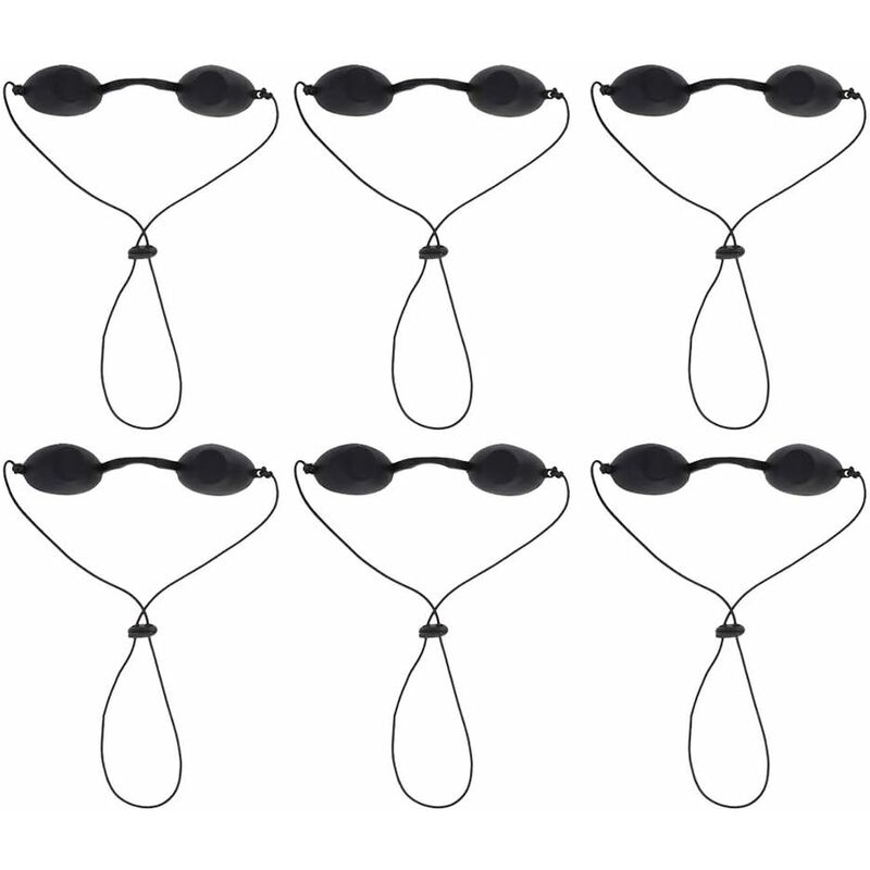 6 Pcs Soft Silicone Durable Comfortable Black Ergonomic Eye Protection Safety Glasses Eye Patch for Uv Ipl Infrared Led Light Therapy