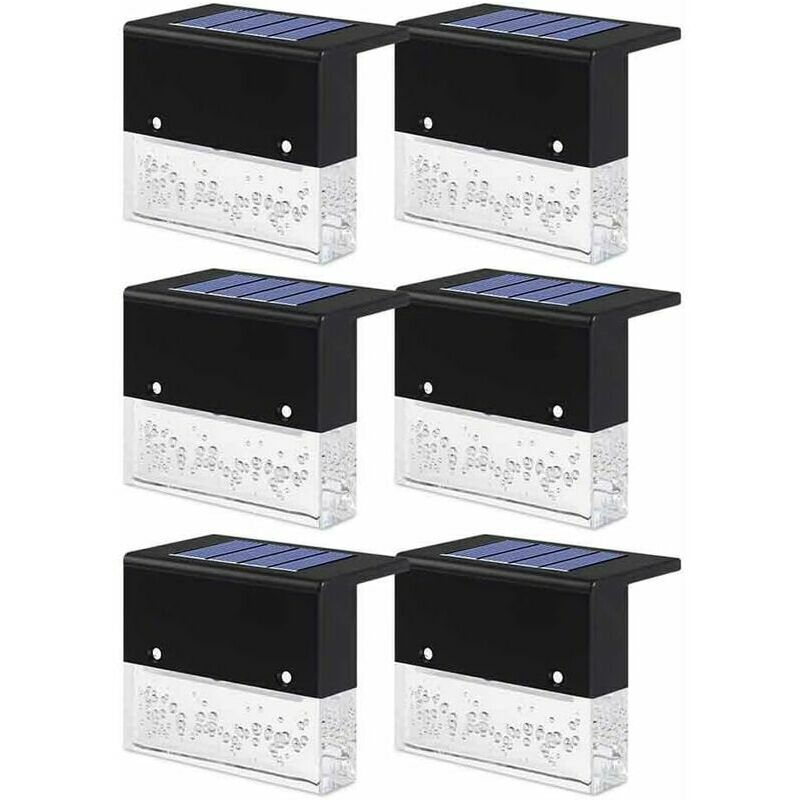 6 Pcs Solar Deck Lights Outdoor Waterproof Solar Step Lights led Solar Lamp Fence Post Lights for Outdoor Pathway, Yard, Patio, Stair