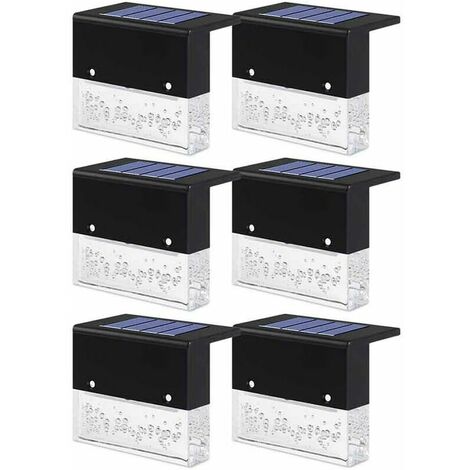 6 Pcs Solar Deck Lights Outdoor Waterproof Solar Step Lights LED Solar Lamp Fence Post Lights for Outdoor Pathway, Yard, Patio, Stair