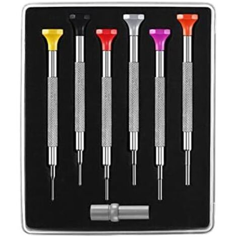 6 PCS Tournevis de précision en acier Kit d'outils réparation montre téléphone portable Outil courroie boîtier recouvrement tournevis -