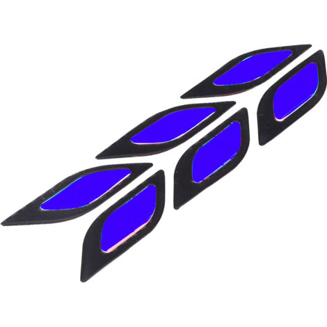 6 pegatinas reflectantes protectoras para puertas de coche/moto, antiarañazos, fibra de carbono (azul, 6 unidades)