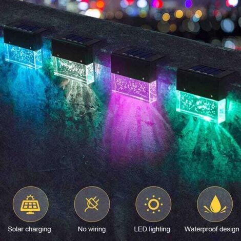 6 pezzi di luci solari a ponte, luci solari per gradini da esterno impermeabili, luci solari a LED per pali di recinzione per passerelle esterne, cortile