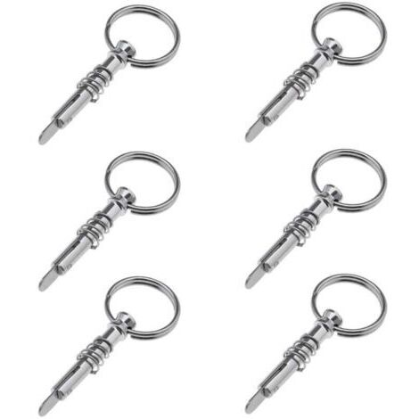 6 pezzi di spine a scatto rapido con diametro 0,24", con leveraggio di abbassamento e pin a molla, lunghezza 1,57 pollici, in acciaio inox 316, per applicazioni marine, materiale del top pin.
