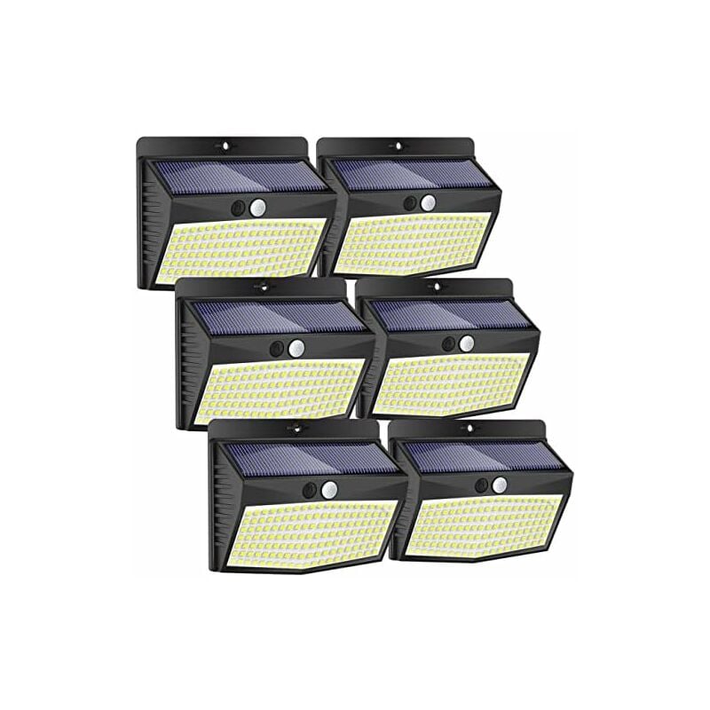 Image of 6 pezzi] Luci solari per esterni, Peasur 138LED Luci per esterni ad energia solare con sensore di movimento impermeabile 3 modalità Luci solari per