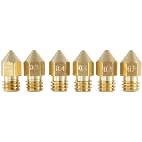 6 pezzi MK8 Makerbot RepRap Anet A8/A6 Flashforge CtC estrusore Hotend testa di stampa in ottone per stampanti 3D (ugello) M6