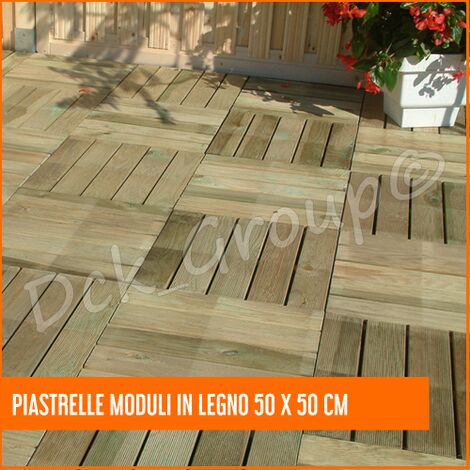 6 PEZZI Piastrelle per Decking Quadrate Legno FSC Giardino Patio Esterno Piastrelle Decorative 50x50 cm