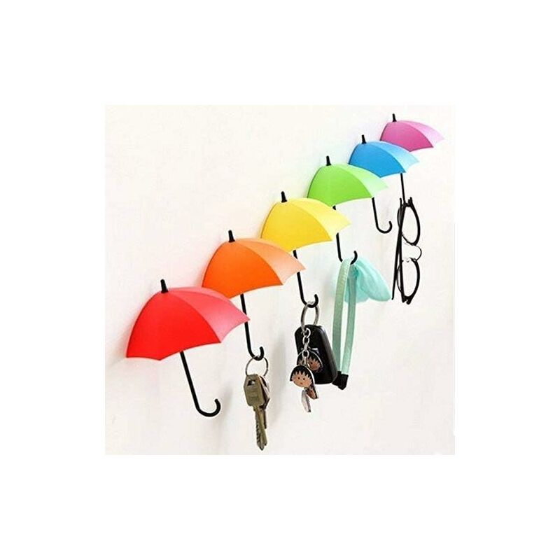 6 pièces auto-adhésif mur porte clé vêtements crochet support support parapluie accessoires décoratifs décor à la maison Accents cadeau