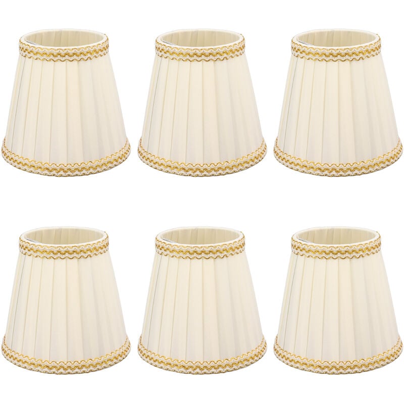 Jeffergarden 6 pièces petit abat-jour Clip sur tambour abat-jour tissu pour lustre bougie ampoules accessoires d'éclairage