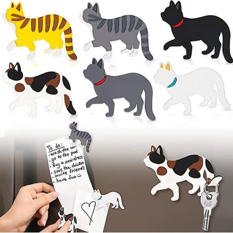 6 Pices Chat Rfrigrateur Aimant Chat Aimant Rfrigrateur Crochet Saint Valentin Chat Cadeau Dcoration Animal Rfrigrateur Aimant Clip Mignon Aimant