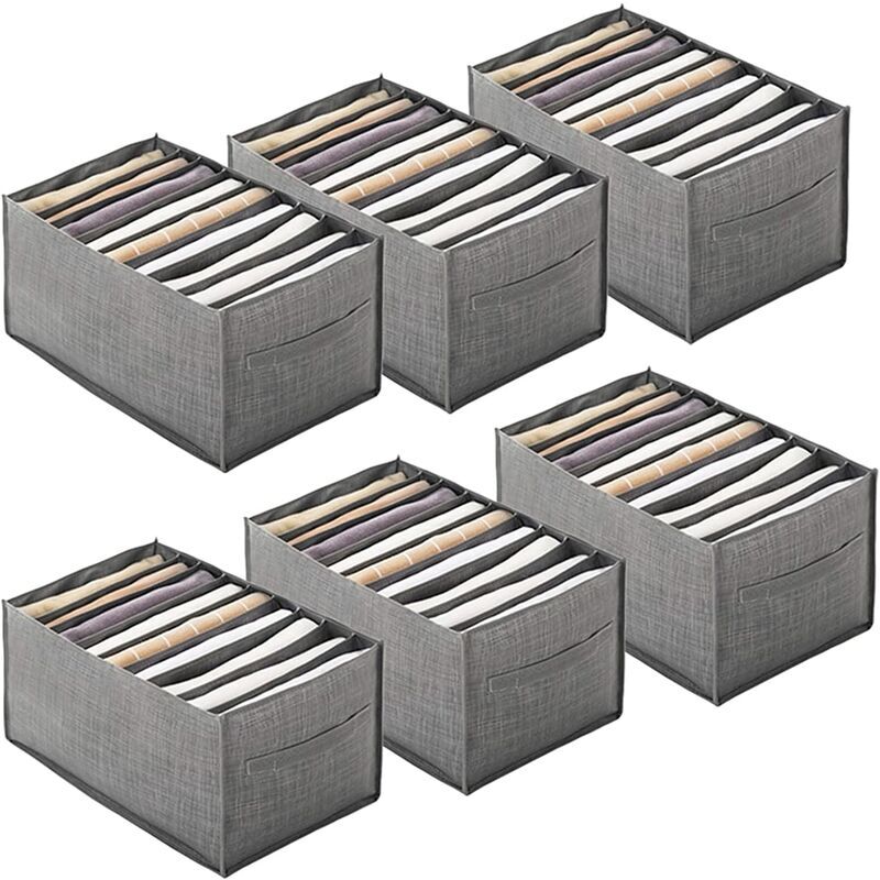 Ensoleille - 6 Pièces Chemise Organisateur de Tiroir pour Vêtements Boîte de Rangement Portable en Non-tissé,Organisateur Placard à Compartiment
