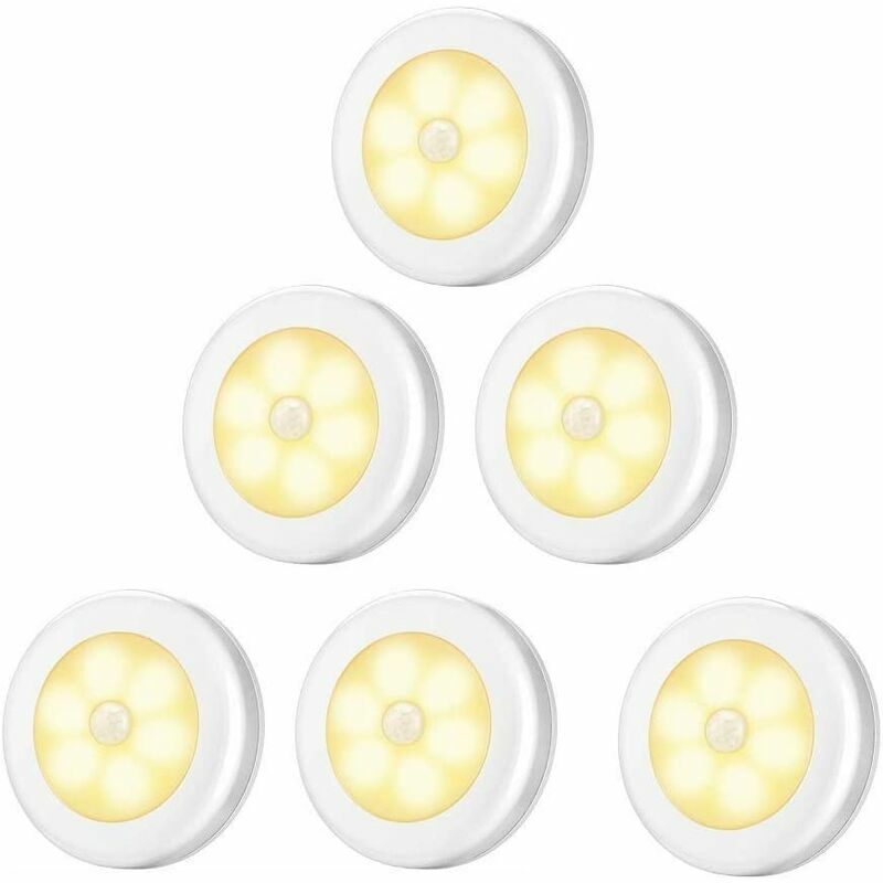 Dazzler - 6 pièces lumière chaude blanche c2723 corps humain induction veilleuse chevet éclairage intelligent,pour l'éclairage intérieur et