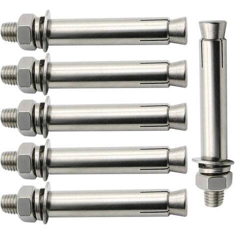 6 Pices M1060 Boulons De Vis D'expansion Acier Inoxydable M10 - Externe Hexagonal Crou Manchon Boulon D'ancrage  Expansion Lourd Devoir Ancrages