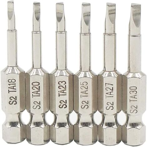 6-piece 50mm 1/4" magnetic hex shank triangular head screwdriver bit set, S2 steel, triangle drill bits