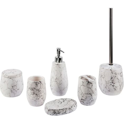 6-Piece Bathroom Accessories Set CALLELA Ceramic White