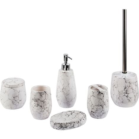 6-Piece Bathroom Accessories Set Dolomite White Callela