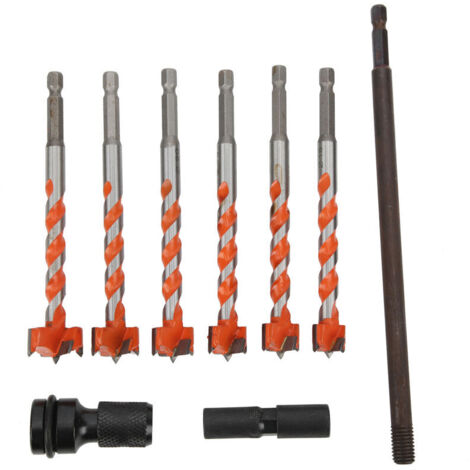 6-Piece Forstner Drill Bit Set, Sophisticated Finish, High Hardness and Wear Resistance, 16-25mm Positioning Drill Bit Set, Extended Thread Drill Bit, Hole Saw Drill Bit Set