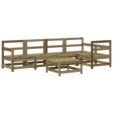 6 Piece Garden Lounge Set Impregnated Wood Pine vidaXL
