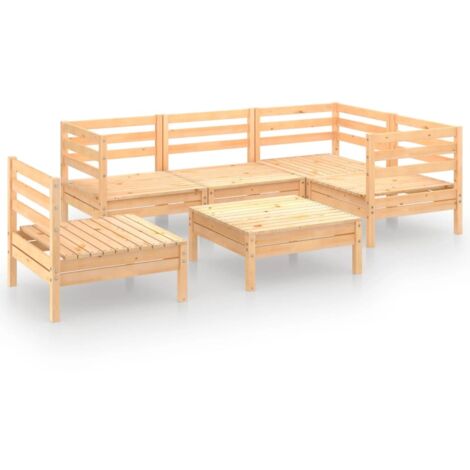 6 Piece Garden Lounge Set Solid Pinewood vidaXL