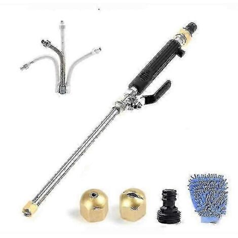6-Piece High-Pressure Water Lance and Spray Gun Set for UK Garden and Car Cleaning
