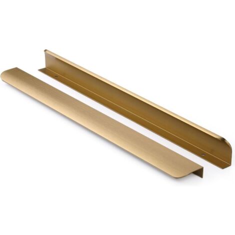 6-Piece Invisible Brushed Brass Kitchen Cabinet Handle - Kitchen Handle, Cabinet Handle, 320mm Hole Spacing