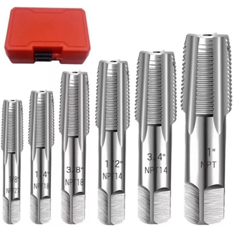 6-piece NPT hose tap set, stainless steel hose tap for plumbers, mechanical applications, or DIY enthusiasts