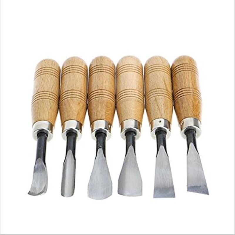 6 Pièce Professionnel BRICOLAGE Art Artisanat Bois Gouges Main En Acier Au Carbone Bois Sculpture Ciseau Outils Couteau Ensemble