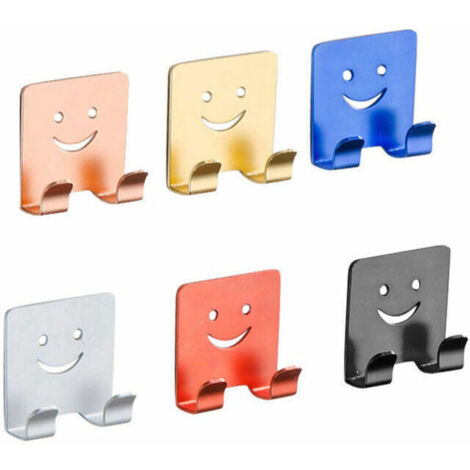 6-Piece Razor Holder Hook, Multipurpose Self-Adhesive Aluminum Alloy Hook for Shower Razor, Plug, Keys, Kitchen Utensils, Towel, Robe (6 Colors)