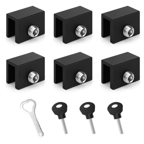 6-Piece Sliding Door Window Lock Aluminum Alloy Strong Durable Easy Install Safety