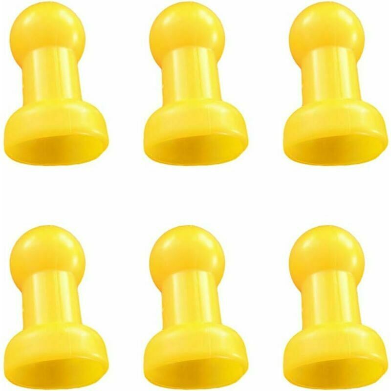 6 Piece Trampoline Pipe Caps, Trampoline Accessories, Trampoline Bar Covers Plastic Yellow Metal