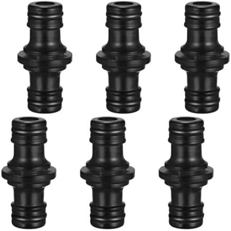 6 Pièces 1/2 Pouce Double Connecteur Tuyau d’arrosage Raccords de Tuyaux Schlauchkupplung Gardena Prolongateur Raccord pour Jardin Maison (Noir) Noir Zoll