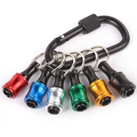 6 pièces 1/4 pouce Hex Shank Tournevis Bit Holder-Support Embout Tournevis Avec Mousqueton Noir-Léger et Rapide à Changer-6 Couleurs NPTERBL