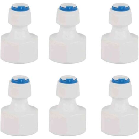 6 pièces 1/4 Tube OD à 1/2 femelle connecteur rapide enfichable pour filtre à eau osmose inverse